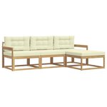 vidaXL Ensemble de canapés d'extérieur 4 Pièces Blanc et crème Polyester