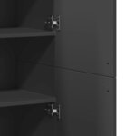 vidaXL Buffet haut noir 80x35x180 cm bois d'ingénierie