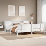 vidaXL Lit bibliothèque sans matelas blanc 180x200 cm bois pin massif