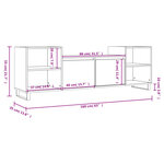 vidaXL Meuble TV Chêne sonoma 160x35x55 cm Bois d'ingénierie