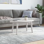 vidaXL Dessus de table blanc 70x35x2 5 cm bois de pin massif ovale