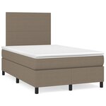 vidaXL Sommier à lattes de lit matelas et LED taupe 120x190 cm tissu