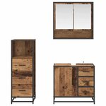 vidaXL Ensemble de mobilier de salle de bain 3 Pièces Bois Ancien