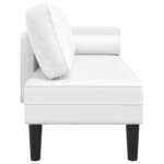 vidaXL Chaise longue avec coussins blanc similicuir