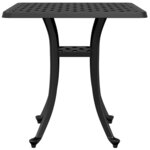 vidaXL Table de jardin noir 53x53x53 cm aluminium coulé