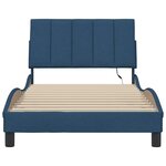vidaXL Cadre de lit sans matelas bleu 100x200 cm tissu