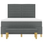 vidaXL Lit à ressorts avec matelas Gris foncé 160 x 200 cm tissu