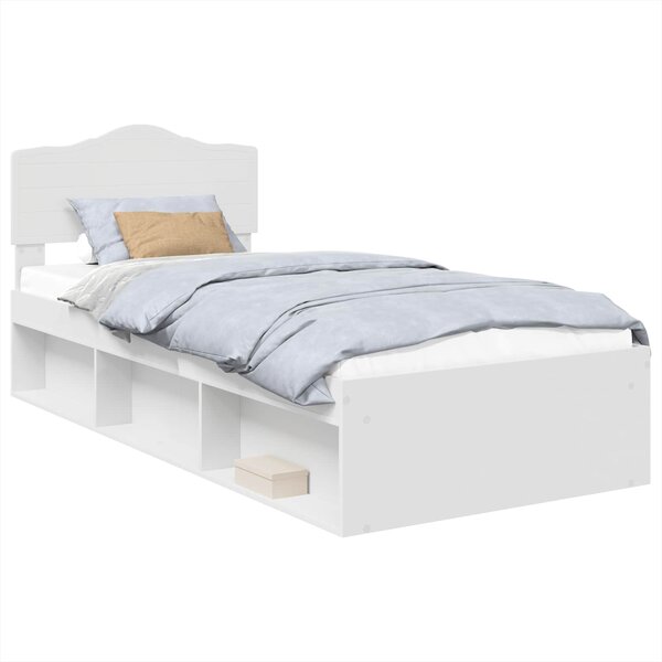 vidaXL Cadre de lit Blanc 100 x 200 cm Bois de pin massif