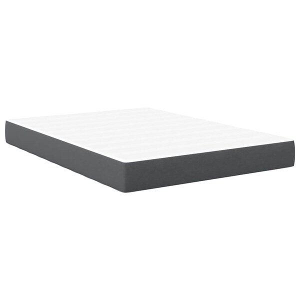 vidaXL Matelas de Lit avec matelas Gris 160 x 200 cm tissu