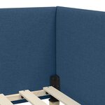 vidaXL Cadre de lit d'angle Bleu 90 x 200 cm Tissu et bois reconstitué