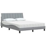 vidaXL Lit avec matelas Hanko gris clair 140x190 cm tissu