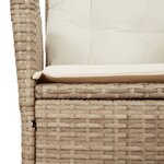vidaXL Ensemble à manger de jardin et coussins 9 Pièces beige Poly rotin