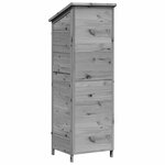 vidaXL Abri de jardin Gris 59 x 56 x 176 cm Bois de Sapin Massif