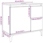 vidaXL Armoire d'évier gris béton 65x33x60 cm bois d'ingénierie