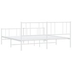 vidaXL Cadre de lit métal sans matelas et pied de lit blanc 180x200 cm