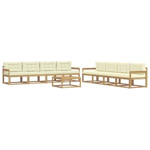 vidaXL Ensemble de canapés d'extérieur 9 Pièces Blanc et crème