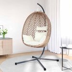 vidaXL Chaise suspendue polyrotin 104 x 100 x 191 cm Marron café