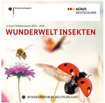 Album collector Allemagne pour les 9 pièces de monnaie de 5 euro Le monde merveilleux des insectes