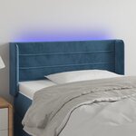 vidaXL Tête de lit à LED Bleu foncé 103x16x78/88 cm Velours