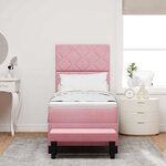 vidaXL Lit à ressorts avec matelas Rose 80 x 200 cm Velours