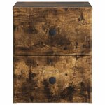 vidaXL Cabinet de chevet mural 2 Pièces Chêne fumé 34 5 x 33 x 40 cm