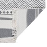 Vidaxl tapis gris et blanc 100x300 cm coton