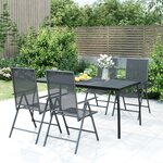 vidaXL Ensemble à manger de jardin 5 Pièces anthracite acier