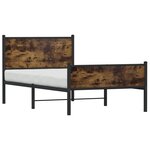 vidaXL Cadre de lit en métal sans matelas chêne fumé 100x200 cm