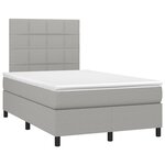 vidaXL Sommier à lattes de lit et matelas gris clair 120x190 cm tissu