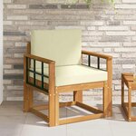 vidaXL Canapé d’extérieur Bois d'acacia massif et polyester Naturel
