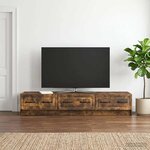 vidaXL Meuble TV Chêne fumé 147 x 34 5 x 27 cm Bois d'ingénierie