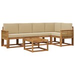 vidaXL Ensemble de canapés d'extérieur 6 pc Naturel et Beige