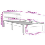 vidaXL Cadre de lit sans matelas cire marron 90x200 cm bois pin massif