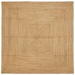 vidaXL Tapis de zone Beige 200 x 200 cm Jute