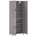 vidaXL Buffet haut Sonoma gris 69 5x34x180 cm Bois d'ingénierie