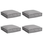 vidaXL Coussin 4 pc Tissu Oxford Gris 40 x 40 x 8 cm