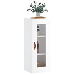 vidaXL Armoire murale blanc brillant 34 5x34x90 cm