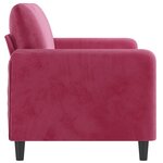 vidaXL Canapé à 2 places Rouge bordeaux 140 cm Velours