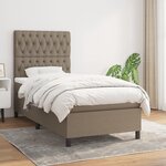 vidaXL Sommier à lattes de lit avec matelas Taupe 90x190 cm Tissu