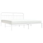 vidaXL Cadre de lit métal sans matelas et tête de lit blanc 200x200 cm