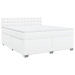 vidaXL Sommier à lattes de lit avec matelas Blanc 180x200cm Similicuir