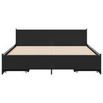 vidaXL Cadre de lit avec tiroirs sans matelas noir 135x190 cm