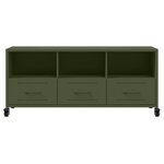 vidaXL Meuble TV vert olive 100 5x39x43 5 cm acier