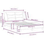 vidaXL Cadre de lit sans matelas Hvar noir et blanc 140x200 cm similicuir