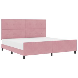 vidaXL Lit à ressorts avec tête de lit Rose 200 x 200 cm Velours