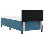 Lit Box Spring vidaXL avec Matelas et LED Bleu Foncé 100x200 cm Velours