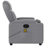vidaXL Fauteuil de massage inclinable Gris clair Tissu