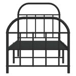 vidaXL Cadre de lit métal sans matelas avec pied de lit noir 75x190 cm