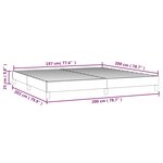 vidaXL Cadre de lit Gris foncé 200 x 200 cm Tissu