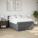 vidaXL Sommier à lattes de lit avec matelas Gris foncé 160x200cm Tissu